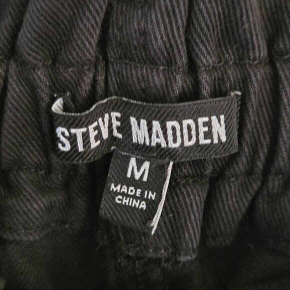 Steve Madden Sirena Black Denim Paperbag Waist Jeans Size M - Picture 8 of 9